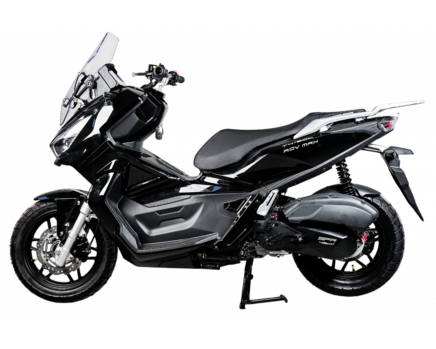 Скутер SPRMOTORS ADV MAX чёрный T4-50L (с кофром)