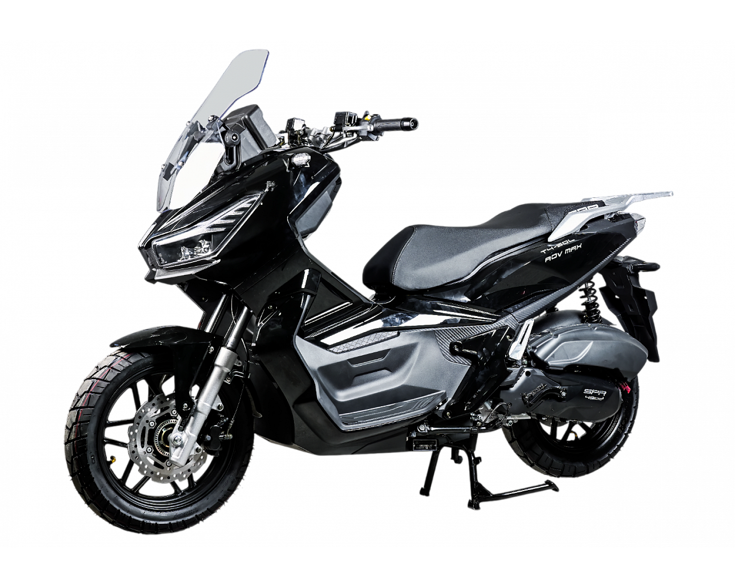 Скутер SPRMOTORS ADV MAX чёрный T4-50L (с кофром)