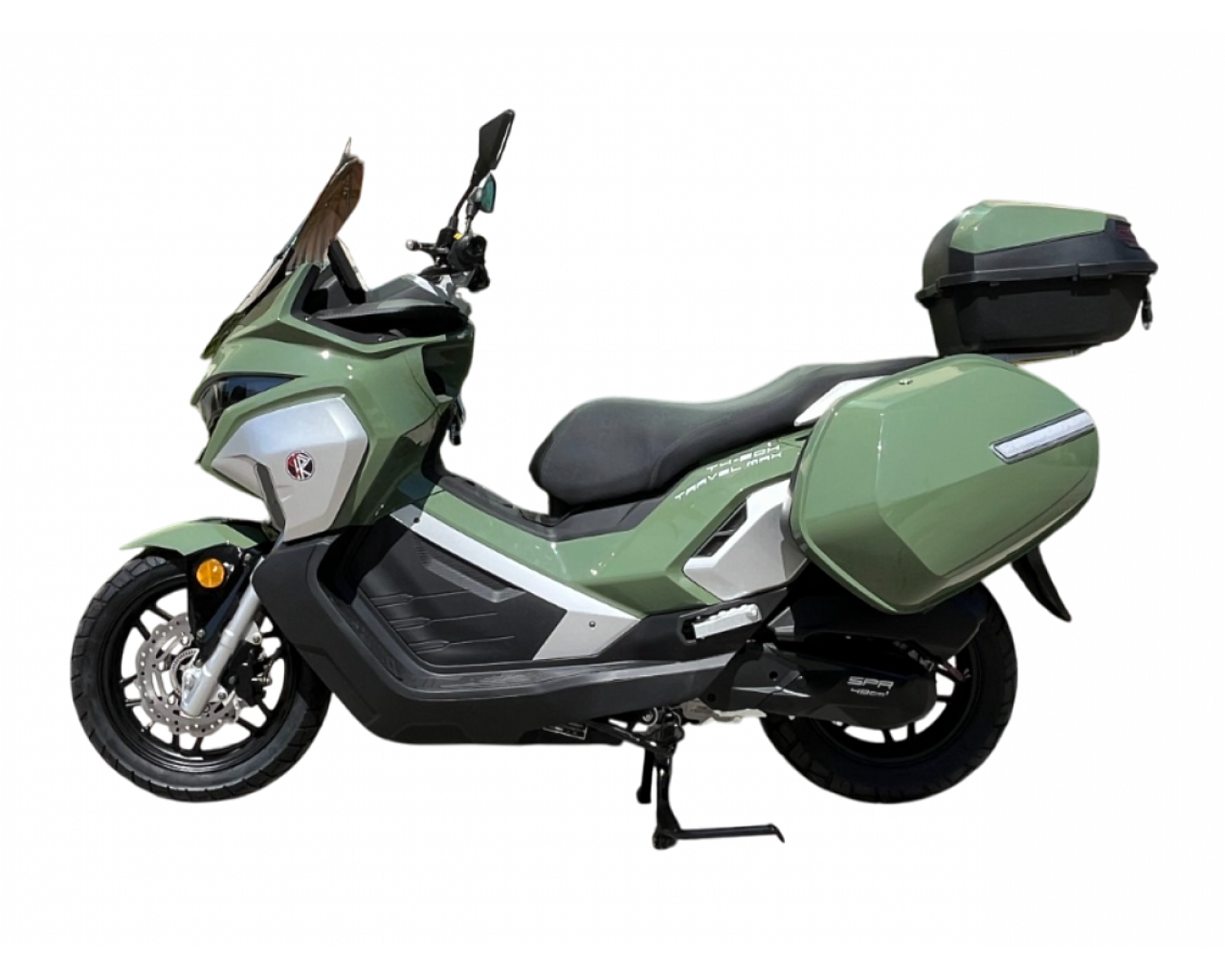 Скутер SPRMOTORS TRAVEL MAX Зелёный T4-50H EFI (с кофром и боковыми боксами)