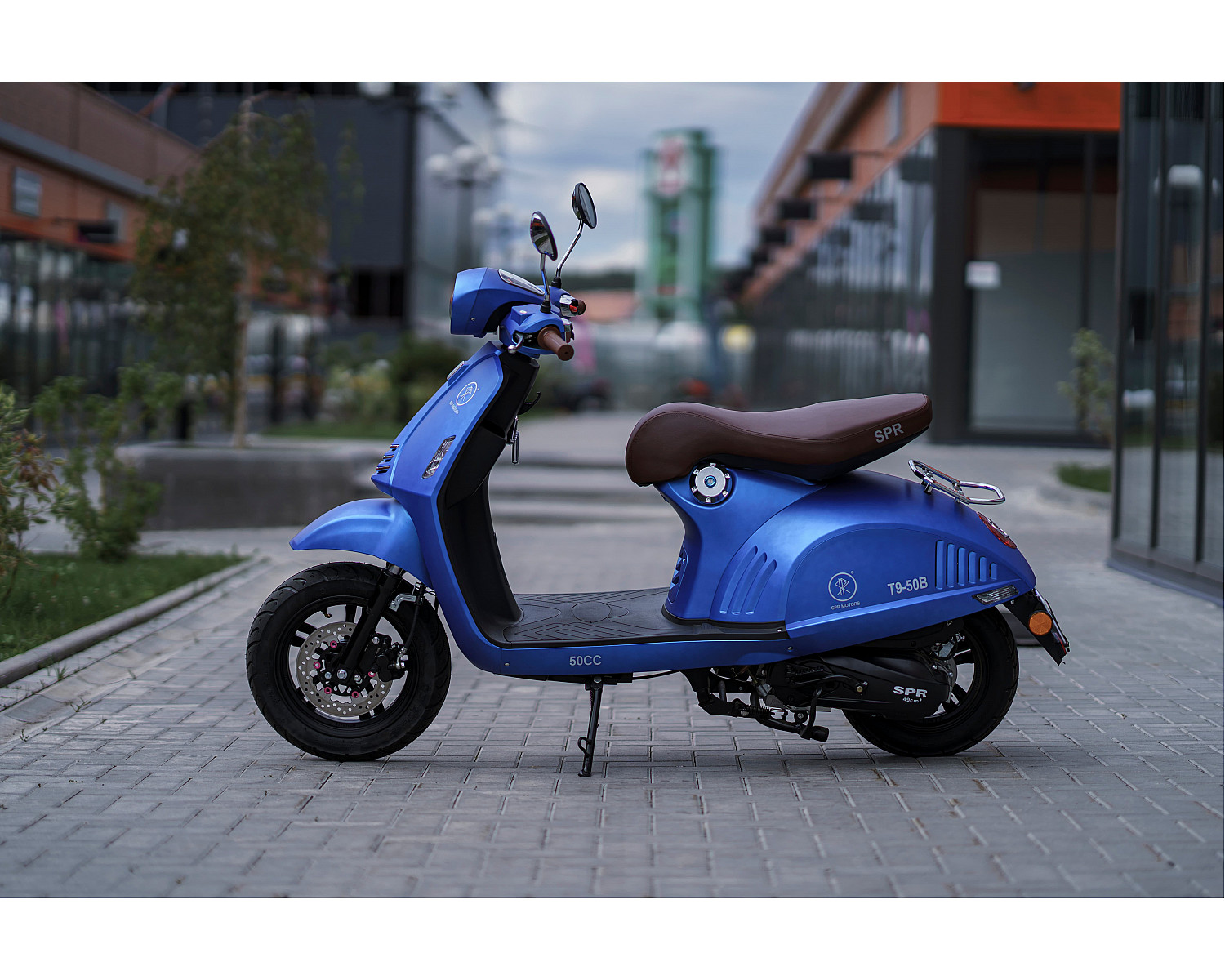Скутер SPRMOTORS Vespa синий T9-50B