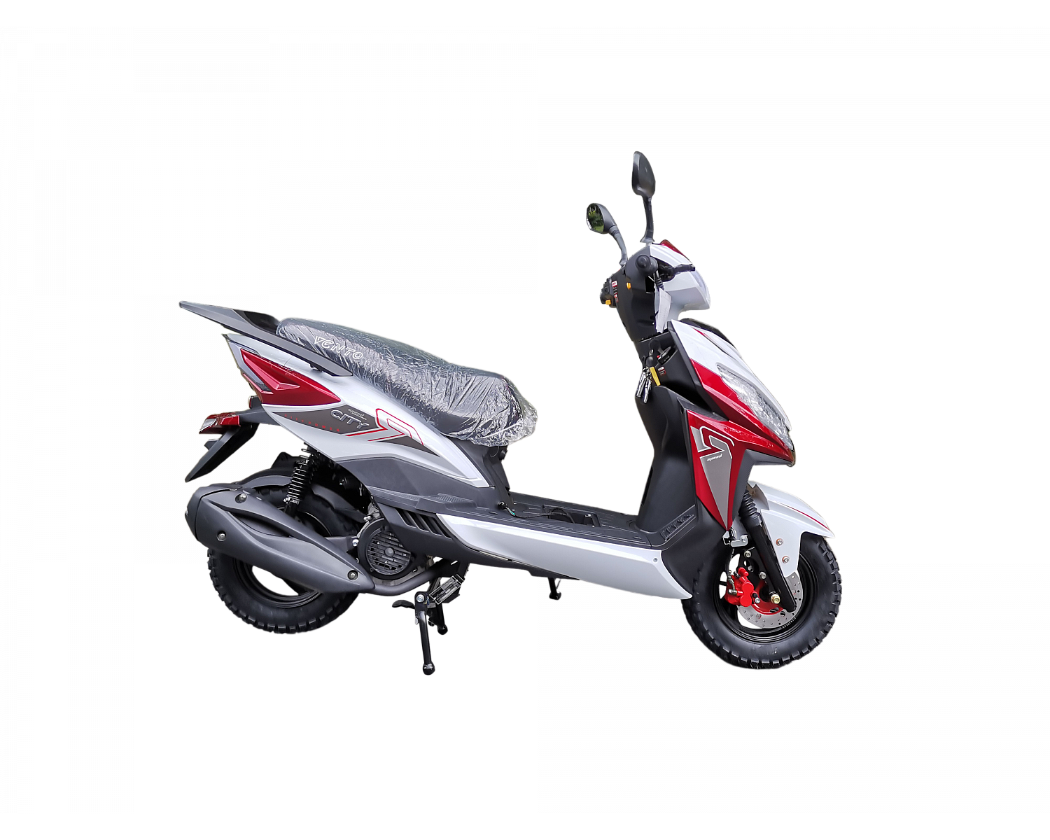 Скутер VMC CITY BY49QT-2A 49 см3 серия N1500, LED фары, сигнализация VIN, red /white