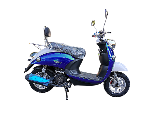 Скутер VMC RETRO BY49QT-2A 49 см3 серия N1500, сигнализация VIN, white/blue/red (Франция)